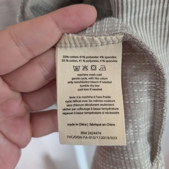 DONNI. for Anthropologie Taupe Ribbed Open Front Cardigan Duster - Picture 4 of 6